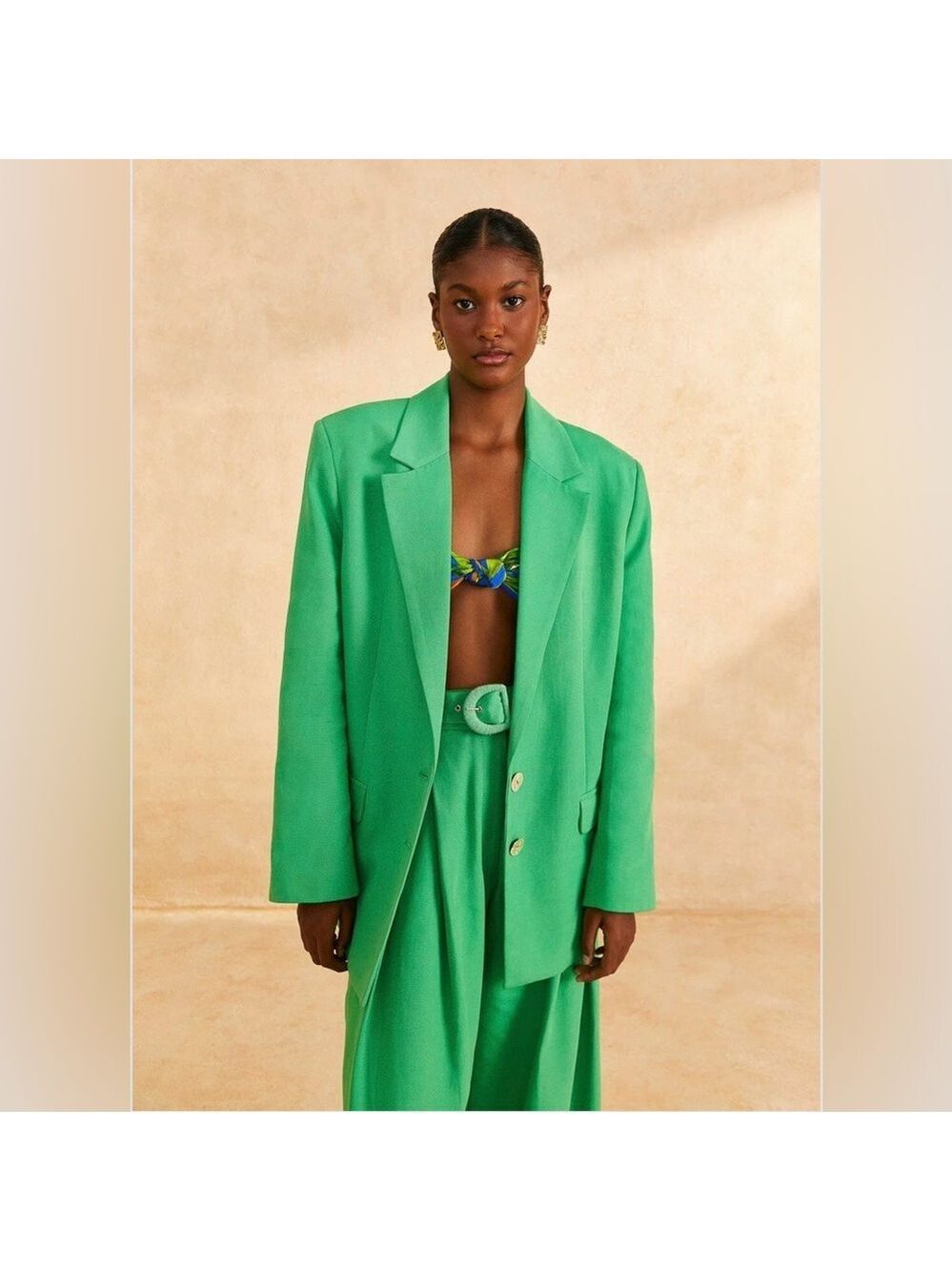 Farm Rio Bright Green Blazer